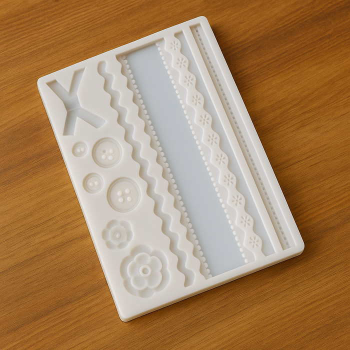 Craft elegant ribbons, bows, and buttons with Esslly’s Silicone Fondant Mould.