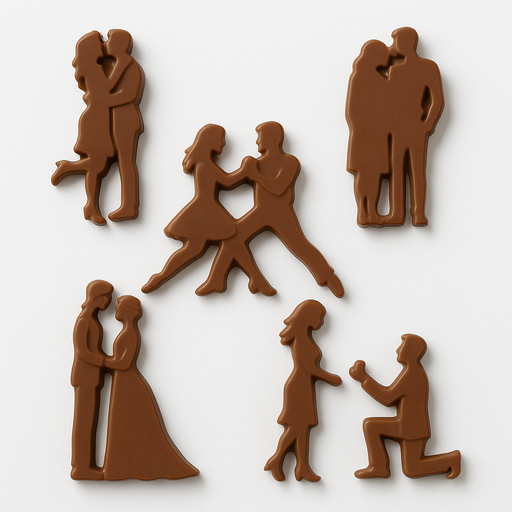 Couple Silicone Mould for Valentines Day Wedding Decor, Chocolate Garnishing