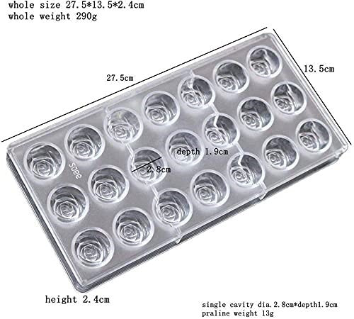 Esslly Rose Chocolate Mould with 21 cavities (13 g each)