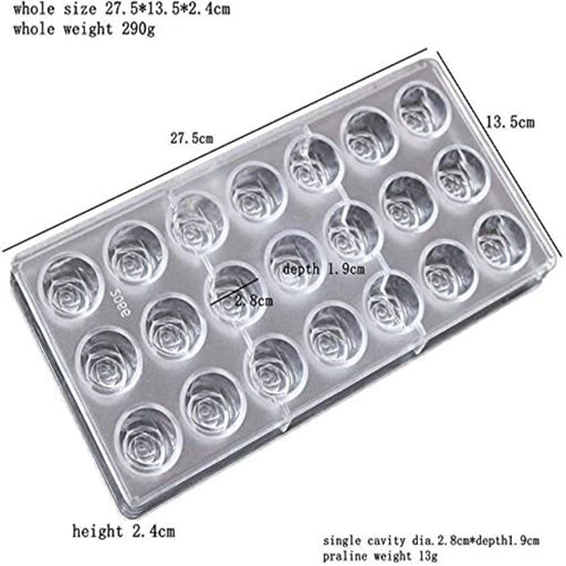 Esslly Rose Chocolate Mould with 21 cavities (13 g each)