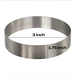 stainless steel Round mould with open-bottom design.