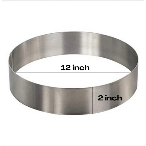stainless steel Round mould with open-bottom design.