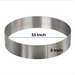 stainless steel Round mould with open-bottom design.