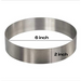 stainless steel Round mould with open-bottom design.