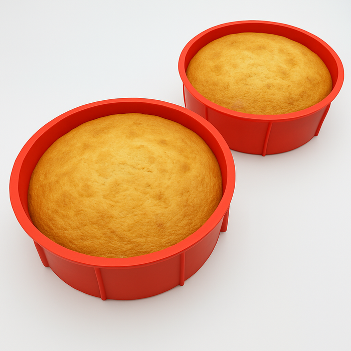 Bake flawless cakes or craft unique creations with Esslly Round Silicone Moulds, available in 6 & 8 inches.