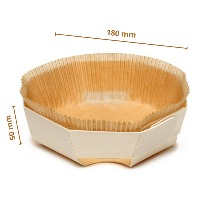 Panibois Round Wooden Moulds Paper Liners Set.