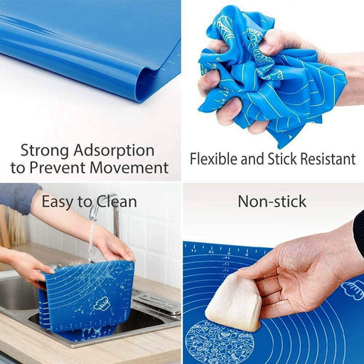 Non-stick, heat-resistant Esslly Silicone Baking Mat with precision guides.