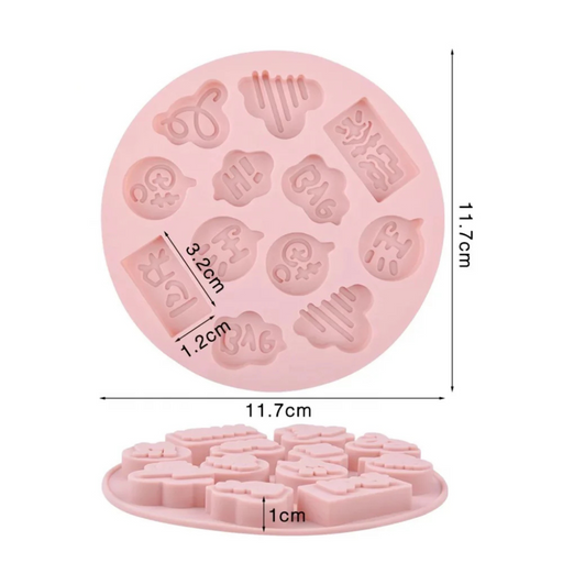 Versatile soft silicone mould with 12 cavities. Perfect for jelly, candy, chocolate, fondant, soap, and more!