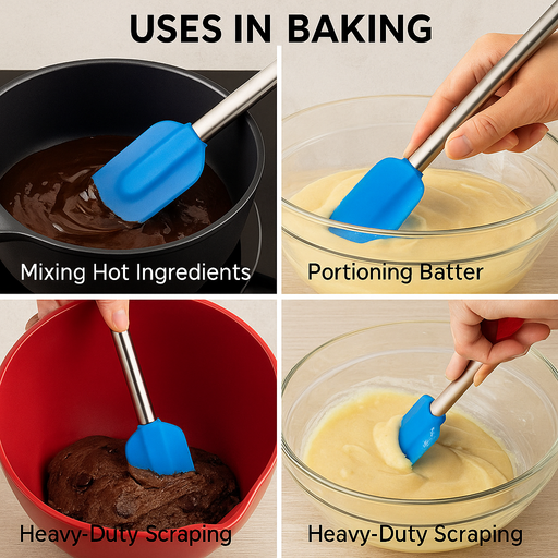 Esslly's premium silicone spatula set—heat resistant, non-stick, and perfect for cooking, baking, and more.