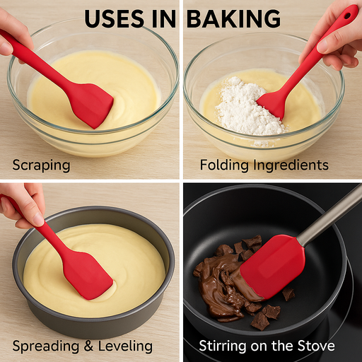 Esslly's premium silicone spatula set—heat resistant, non-stick, and perfect for cooking, baking, and more.