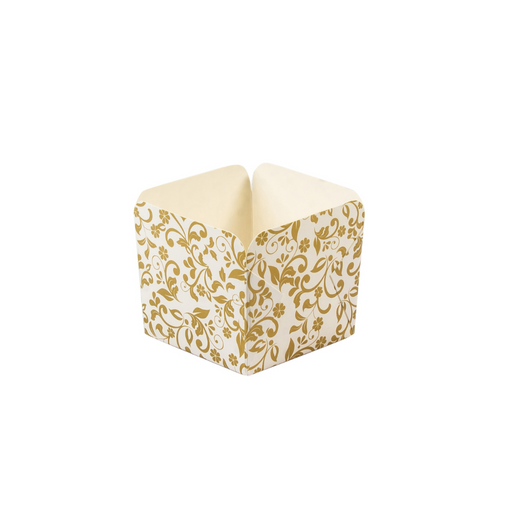 Esslly Square Gold Paper Moulds – grease-proof, oven & freezer safe, perfect for muffins, cupcakes & tea cakes.