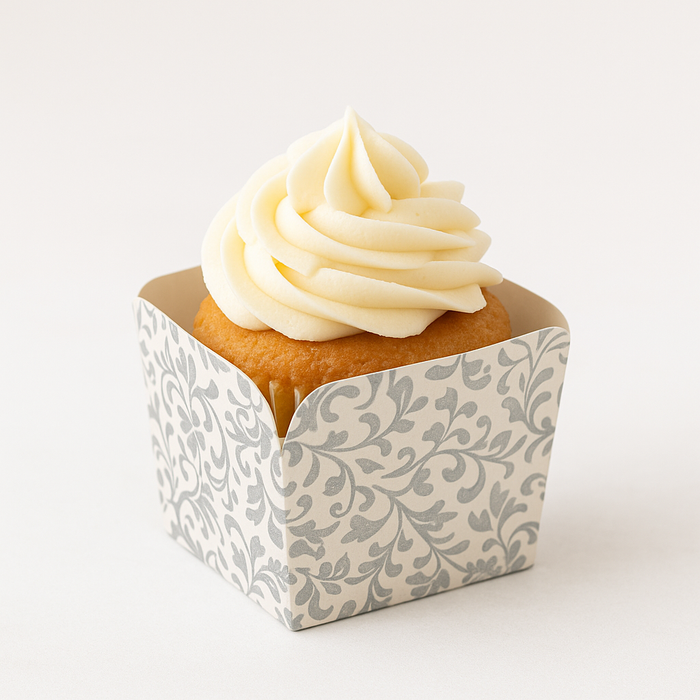 Esslly Square Gold Paper Moulds – grease-proof, oven & freezer safe, perfect for muffins, cupcakes & tea cakes.