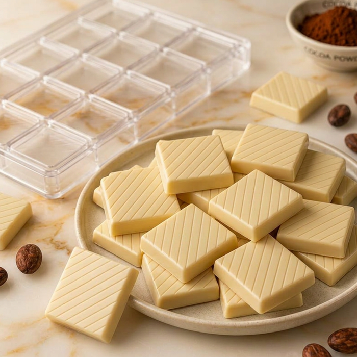 Square Stripe Polycarbonate Chocolate Mould – 15 Cavities