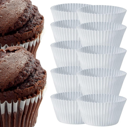  premium white cupcake liners ensure grease-proof, easy-release, and even baking