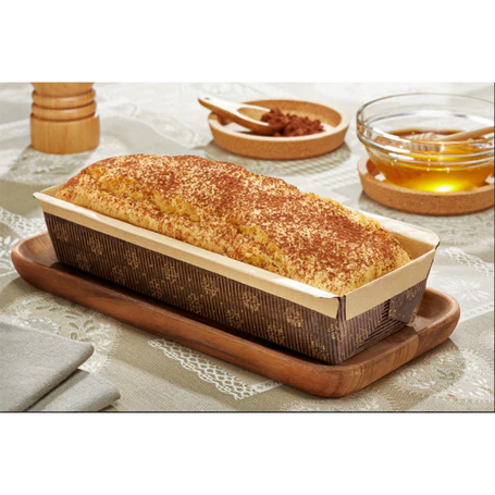 lifestyle use of rectangular mould with bake in it.