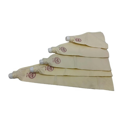 Collection of NOOR reusable piping bags in ascending sizes, ideal for all types of cake and pastry decoration.