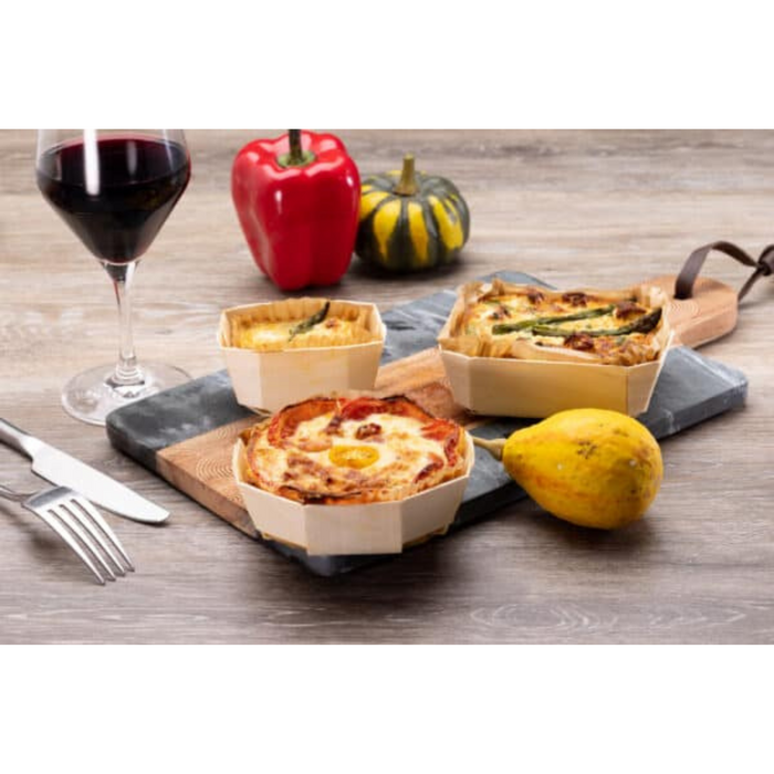 Round Wooden Baking Mould & Paper Liners Set | 300g | Pack of 8