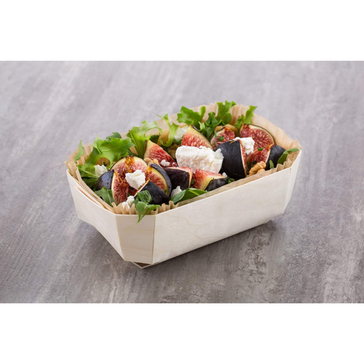 Panibois Prince wooden baking mold used for serving fresh fig and goat cheese salad with mixed greens