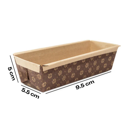 Rectangular Mould with 150 gms capacity bake with dimensions of the mould. 