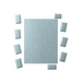 SKy blue 7x10 inch foil sheet with small chocolates wrapped in matching sky blue foil.