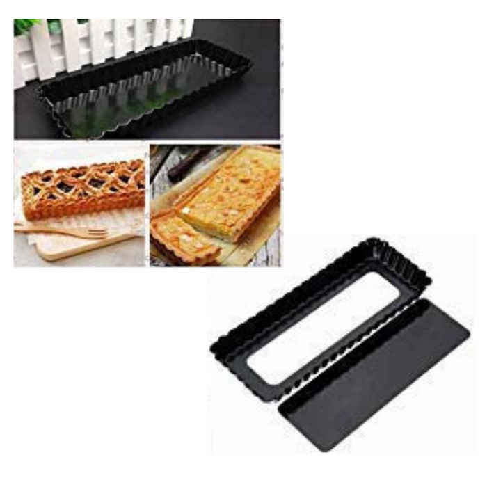 Non-Stick Rectangle Pie Tart Tray | Removable Bottom