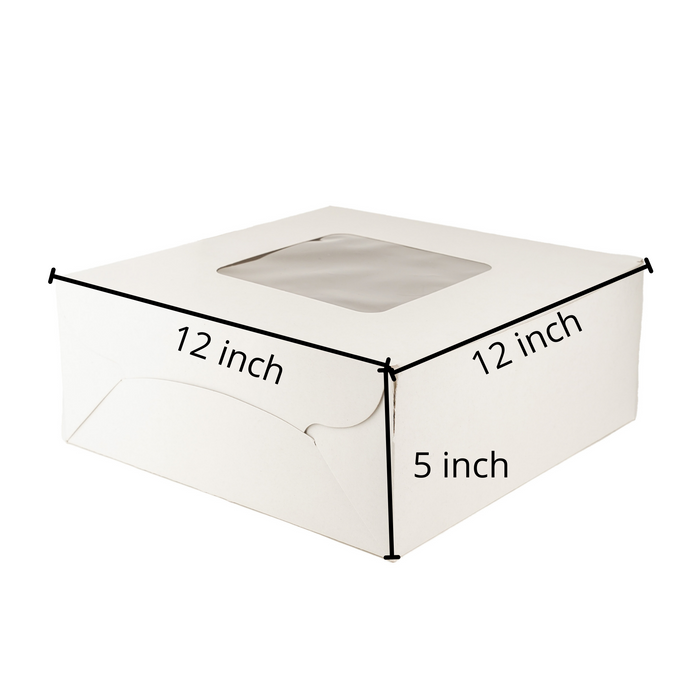 White Cake Box With Window | Pack of 25