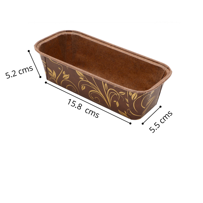 158 x 55 x 52 mm Rectangular Paper Loaf Pans | For 250 grams bake