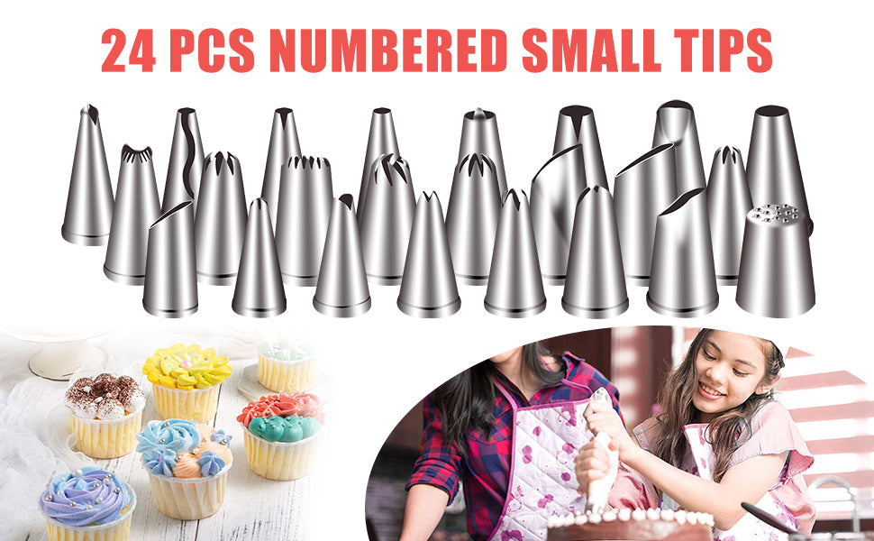 Set of 24 Steel Nozzles | Icing Tips for Decoration