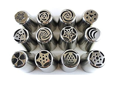 Set of 12 Steel Nozzles | Icing Tips for Decoration