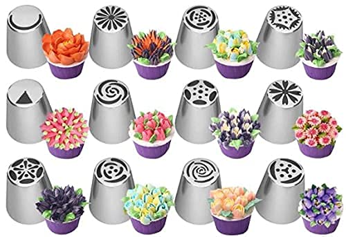 Set of 12 Steel Nozzles | Icing Tips for Decoration