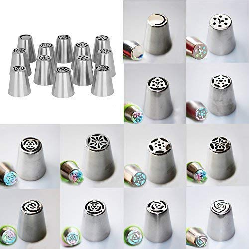 Set of 12 Steel Nozzles | Icing Tips for Decoration