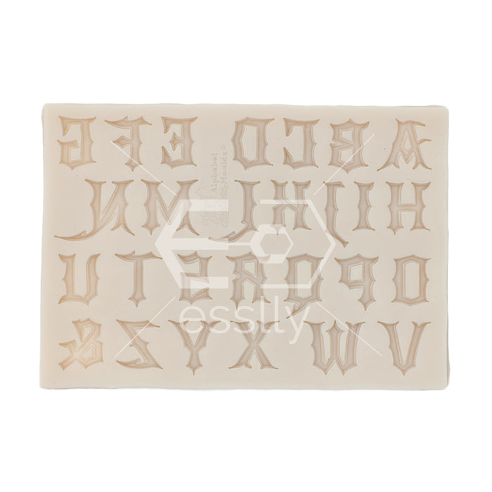 Silicone Fondant Mould | Cake Decoration Mould - Calligraphic Alphabets