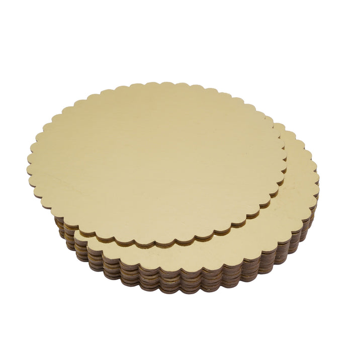 Gold Round Cake Bases | Flower Edge | 8, 10 & 12 Inch