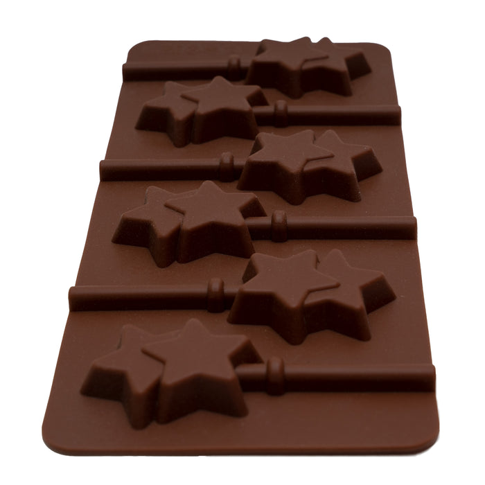 6-Cavity Double Star Lollipop Mould | 24.1 cm x 9.4 cm