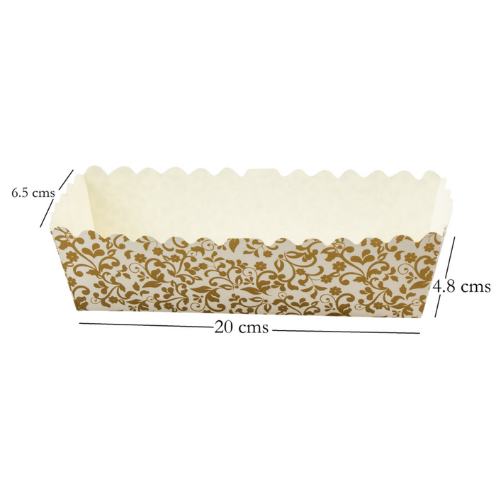 200 x 65 x 48 mm - Rectangular Paper Loaf Mould | For 300 grams bake