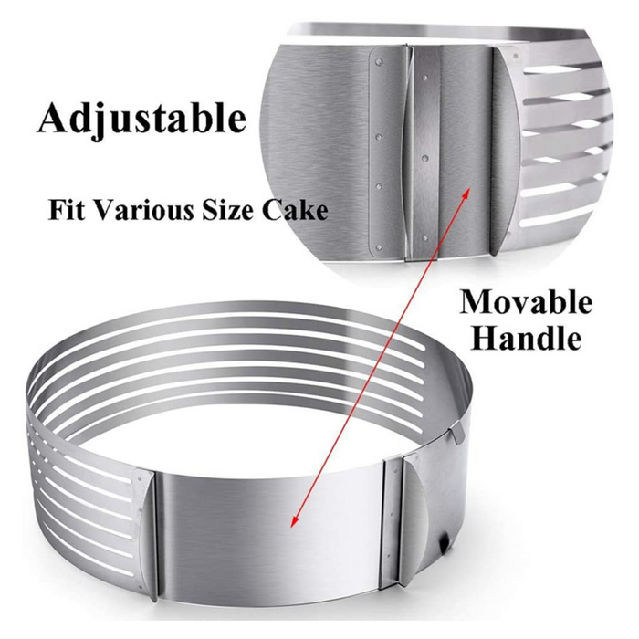 Adjustable Cake Slicer Ring - Cake Layering Ring Cutter