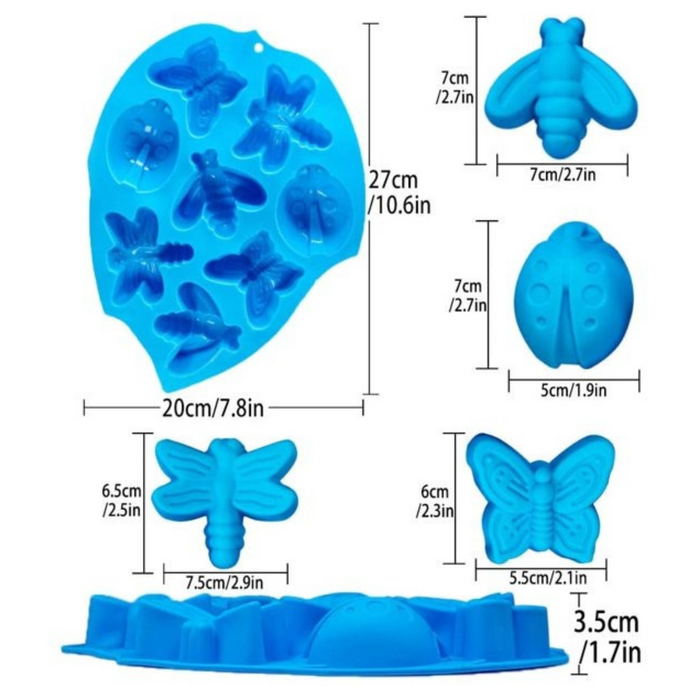 8 Cavity Insects Silicone Mould