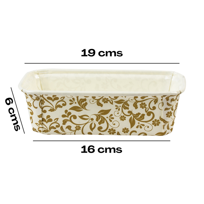158 x 55 x 52 mm - Rectangular Paper Loaf Pans | For 250 grams bake