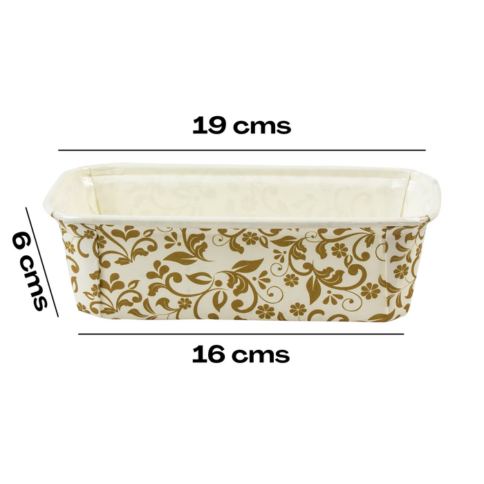 Gold Rectangular Paper Loaf Moulds | 250g