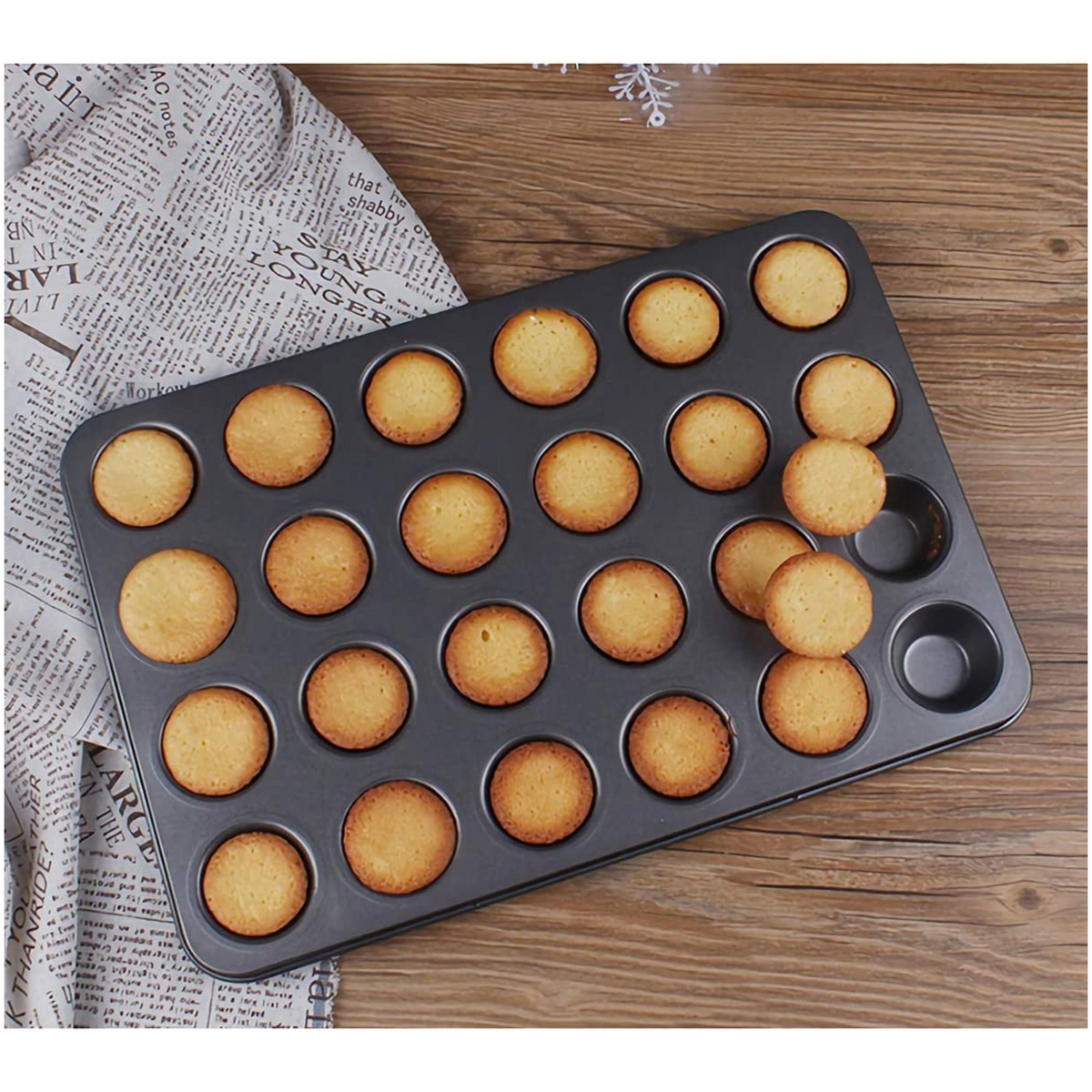 Esslly Non Stick Mini Muffin Tray 24 Cavity Durable Food Grade