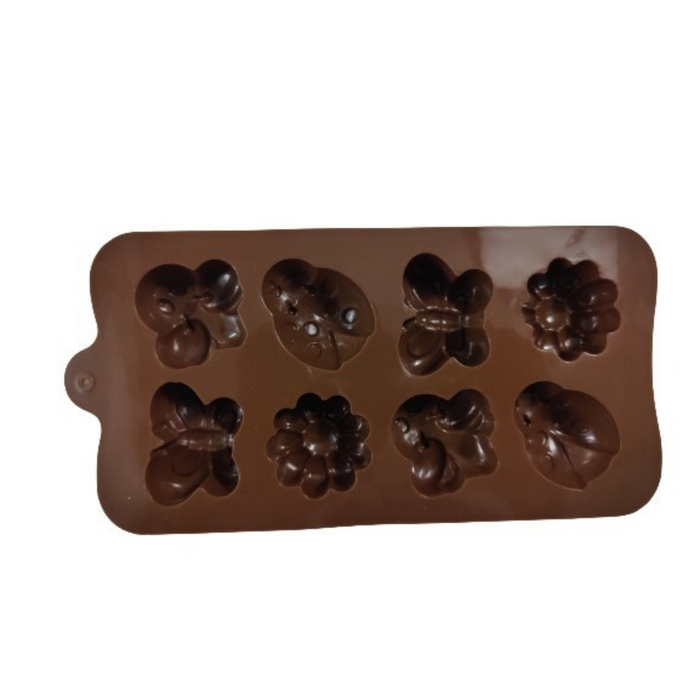8 Cavity Flower and Insect Silicone Mould