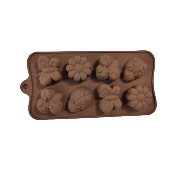 8 Cavity Flower and Insect Silicone Mould