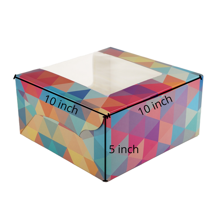 Cake Box With L-shaped Window | Polygon Design | Pack of 25