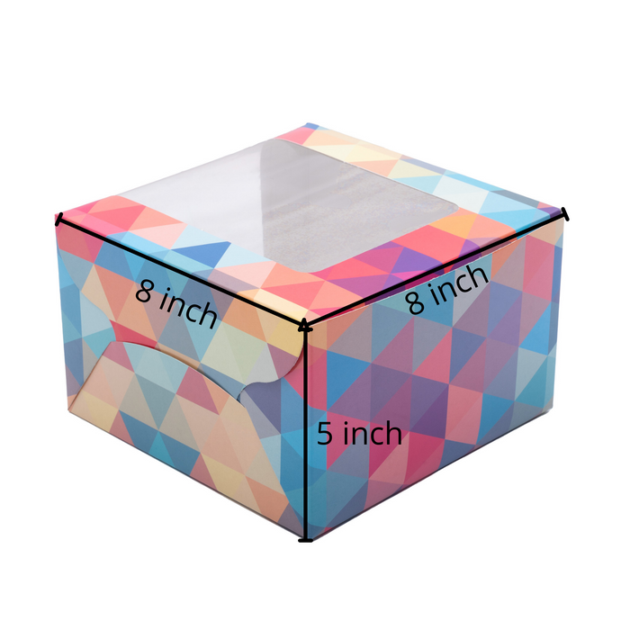 Cake Box With L-shaped Window | Polygon Design | Pack of 25
