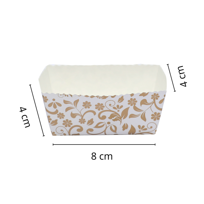 80 x 40 x 40 mm - Tea Cake Paper Loaf Mould | For 110 grams bake |  Pack of 50