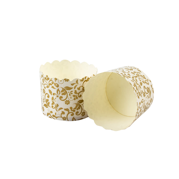 Paper Cupcake Muffin Mould | 60x55 mm Size | Gold Floret Design