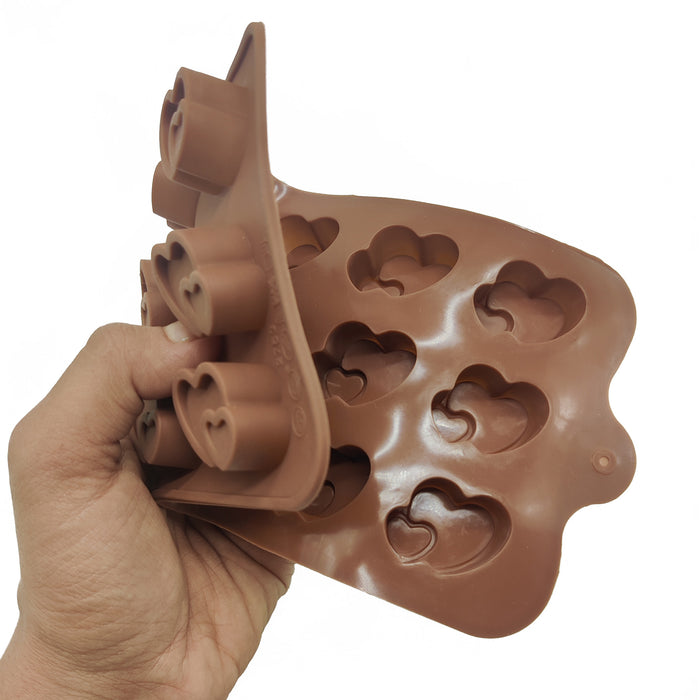 15 Cavity Twin Heart Silicone Mould