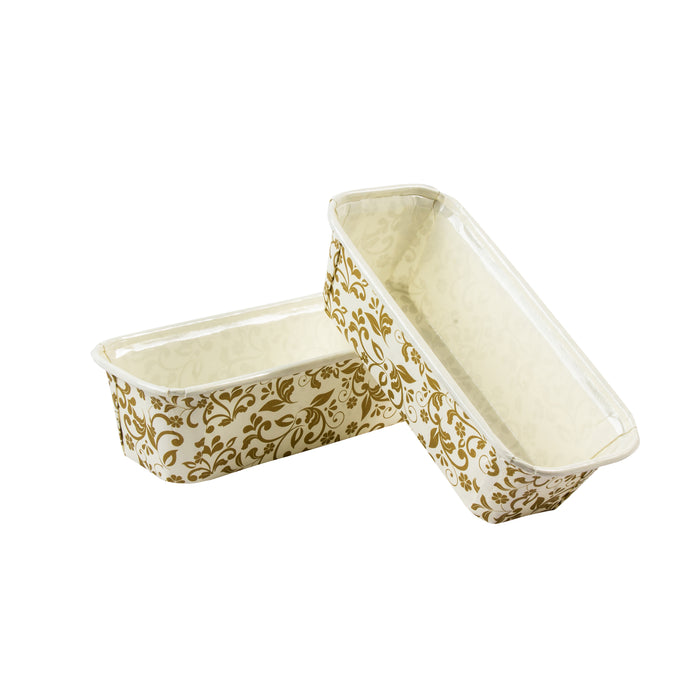 Gold Rectangular Paper Loaf Moulds | 250g