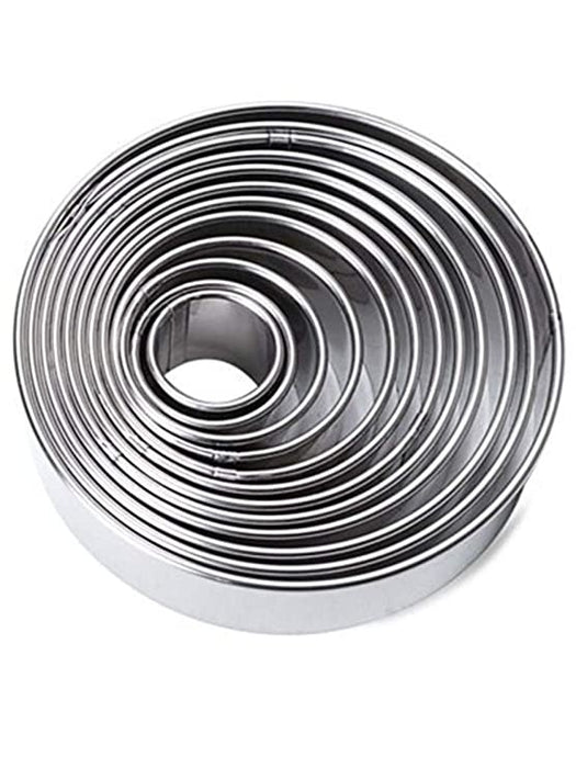 Stainless Steel Round Cookie Cutter Set | 12 Pieces