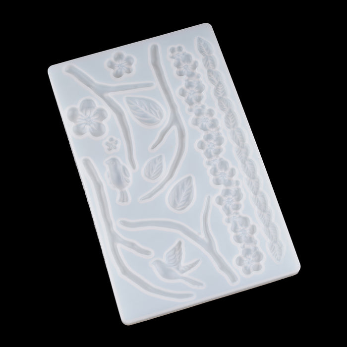 Leaf, Flower, Bird & Tree Silicone Fondant Mould | 19.8 x 12.7 cm